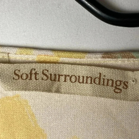 NWT SOFT SURROUNDINGS WO SIZ XL PETITE TUNIC TOP YELLOW BLACK SAGE FLORAL DESIGN - Picture 7 of 15